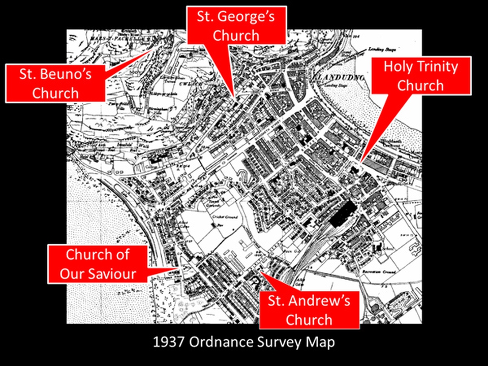 Map showing Parish of Llandudno Churches
